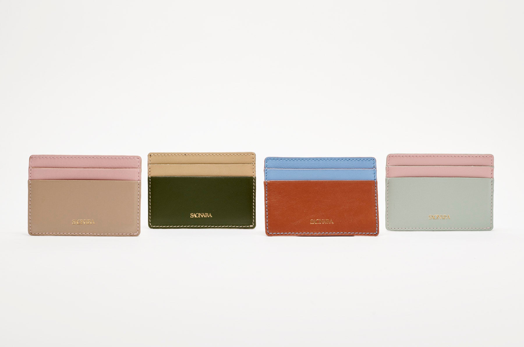 CARD HOLDER JADE/PEONY LEATHER